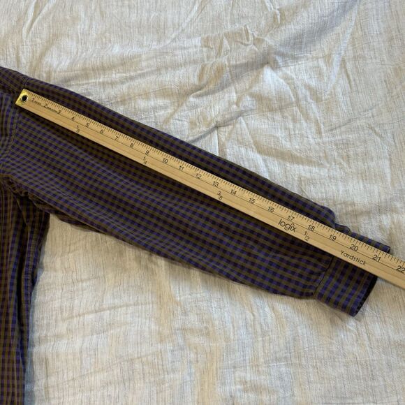 PATAGONIA Women's Size M Loose Fit Purple Khaki Check Plaid Button Front Shirt - Picture 15 of 16
